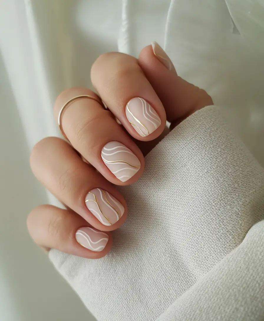 Round Summer Nails That Slay in 2025 Soft Sculpted Lines in Whisper Tones