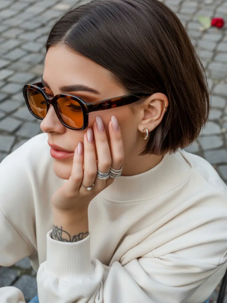 Short & Chic Summer Haircuts - Must-Try 2025 Looks - Street-Smart & Minimalist: The Downtown Blunt Bob