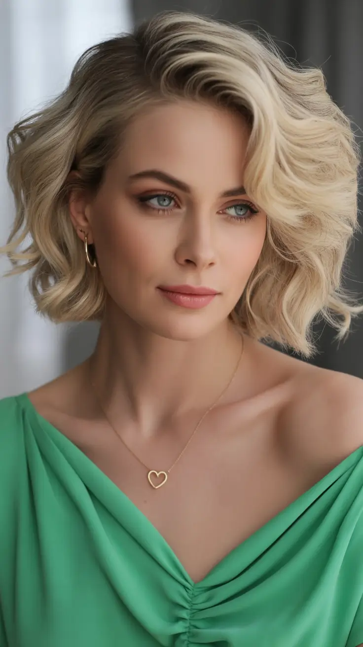 Short & Chic Summer Haircuts - Must-Try 2025 Looks - Sun-Kissed Soft Waves: Glamorous Summer Bob