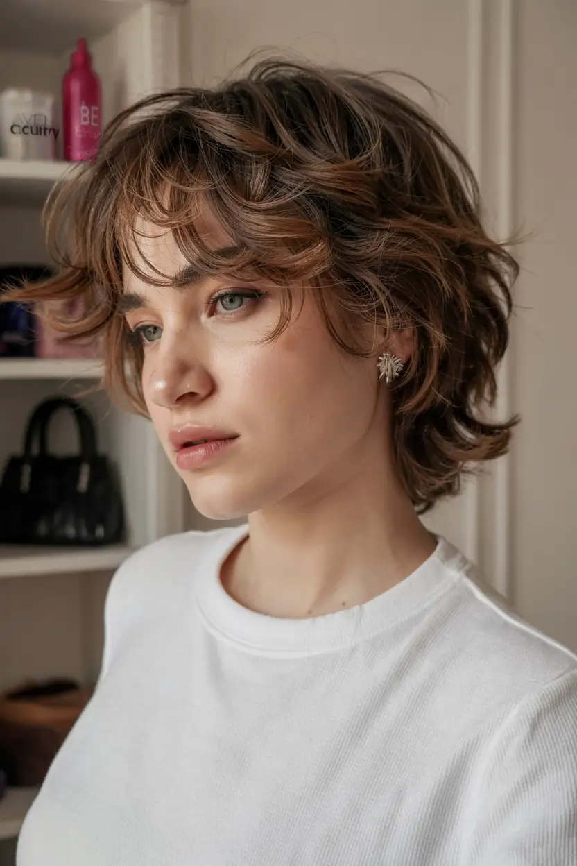 Short & Chic Summer Haircuts - Must-Try 2025 Looks Messy Chic Shag with a 70s Edge