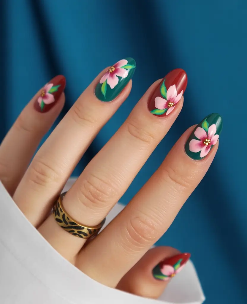 Short Summer Nails You’ll Want in 2025 - Tropical Blooms