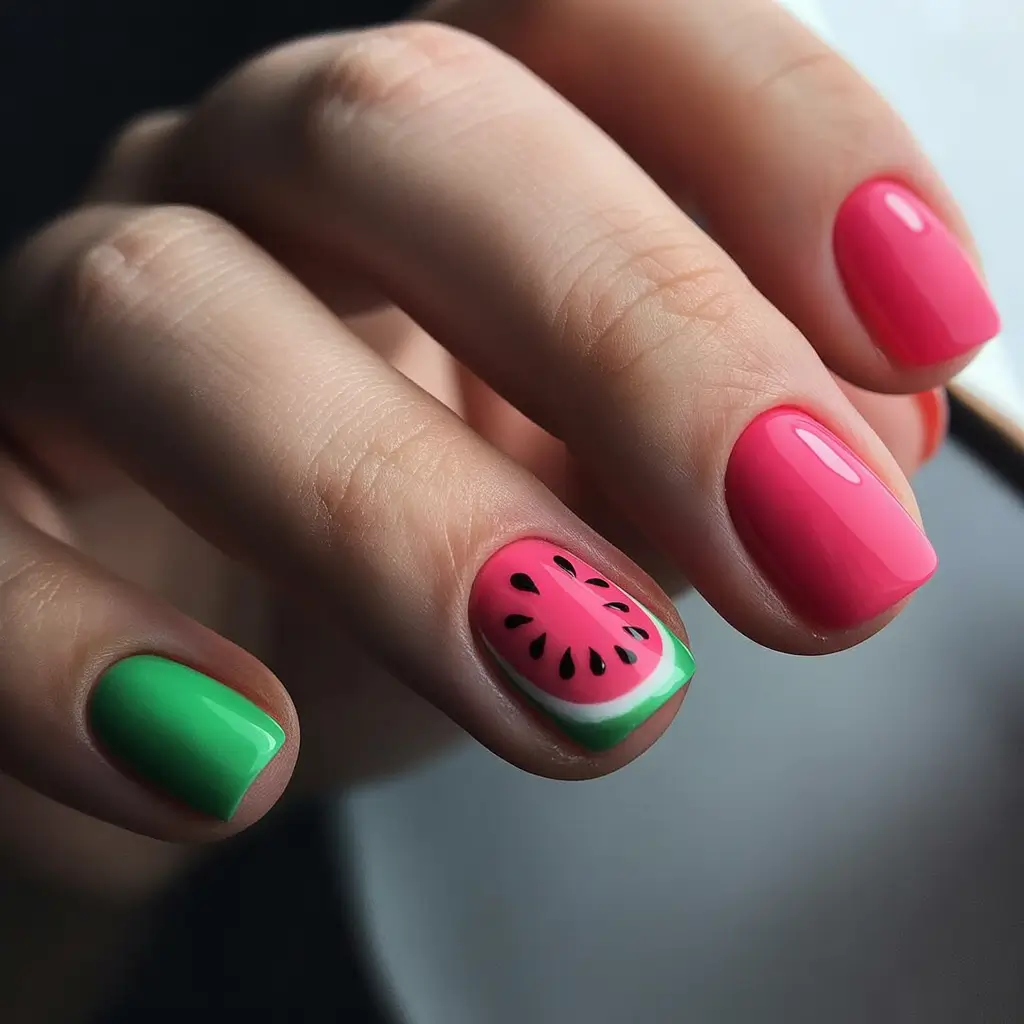 Short Summer Nails You’ll Want in 2025 - Watermelon Wonder