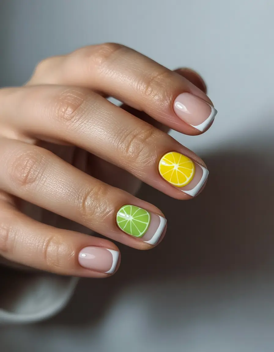 Short Summer Nails You’ll Want in 2025 - Citrus French Refresh