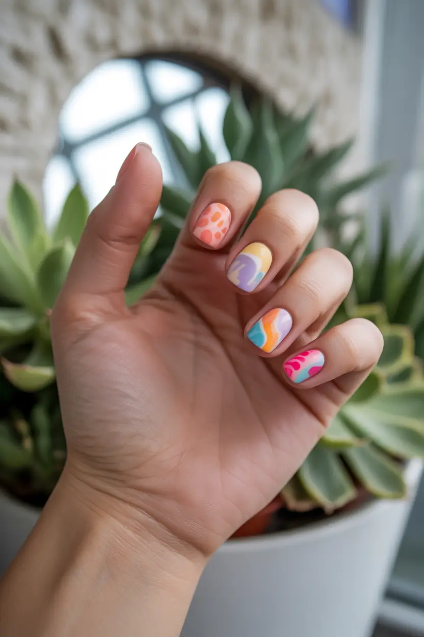 Short Summer Nails You’ll Want in 2025 - Dreamy Pastels and Abstract Art