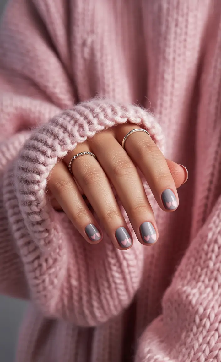 Simple Summer Nail Looks for 2025 Sweetheart Matte Charcoal