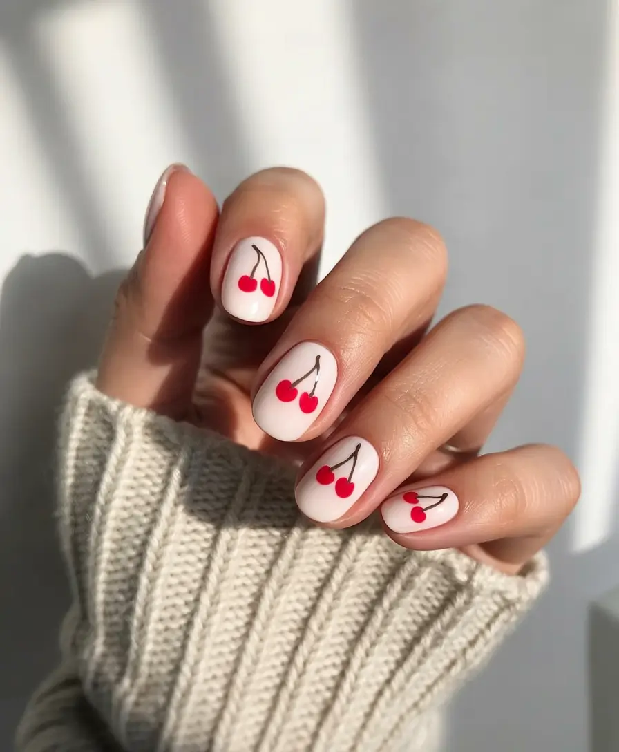Simple Summer Nail Looks for 2025 Cherry Bomb Minimalism