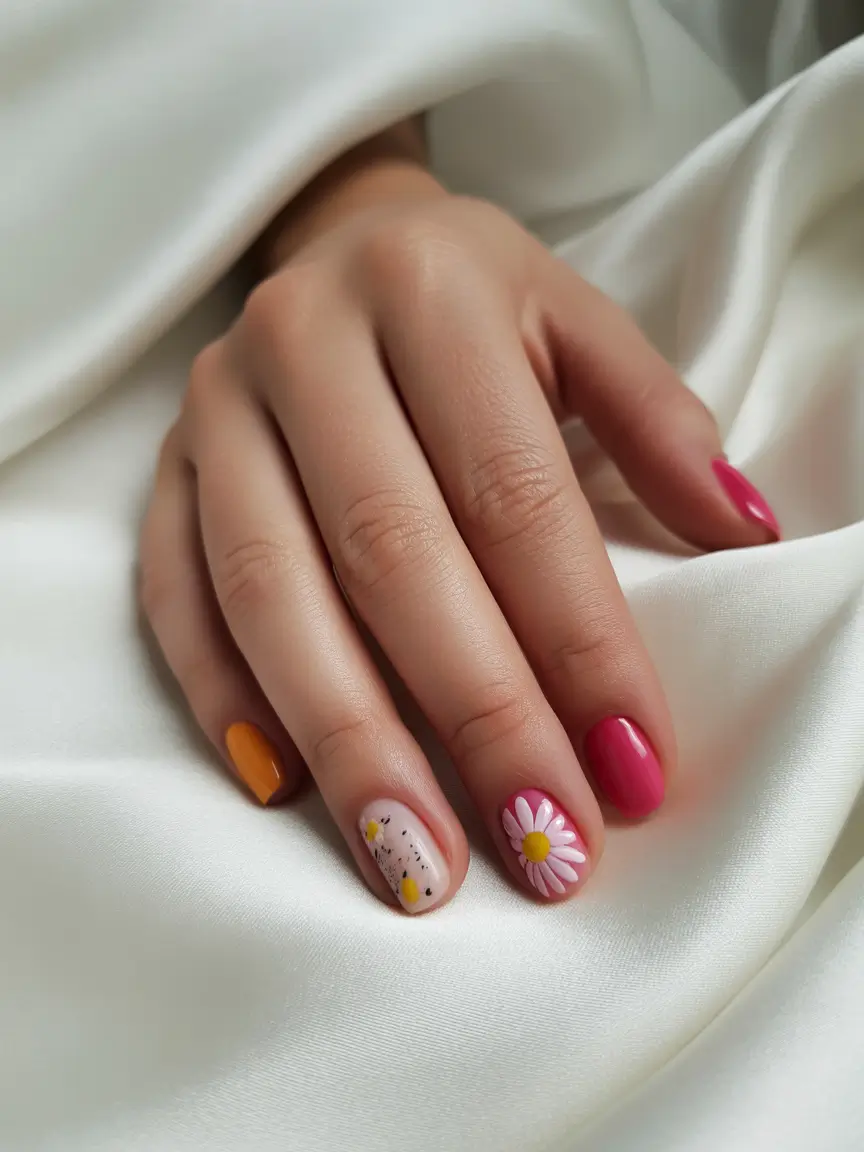 Simple Summer Nail Looks for 2025+Daisy Patch & Sunshine Pop