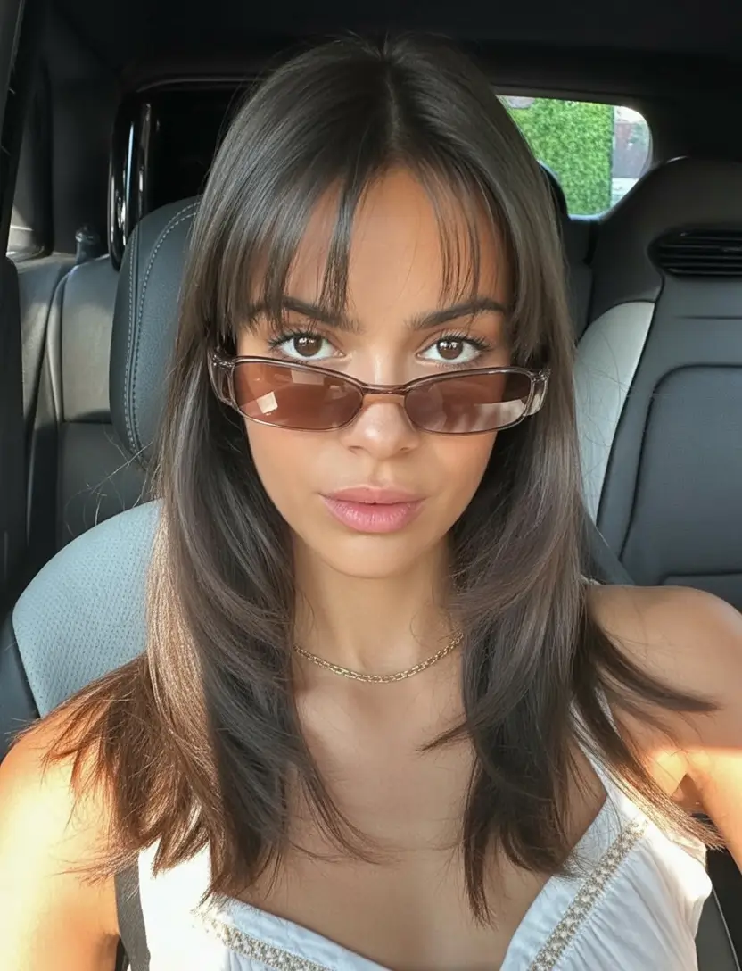Summer 2025 Bangs Haircuts - Curtain Fringe Ideas+Modern Retro with Side-Swept Bangs