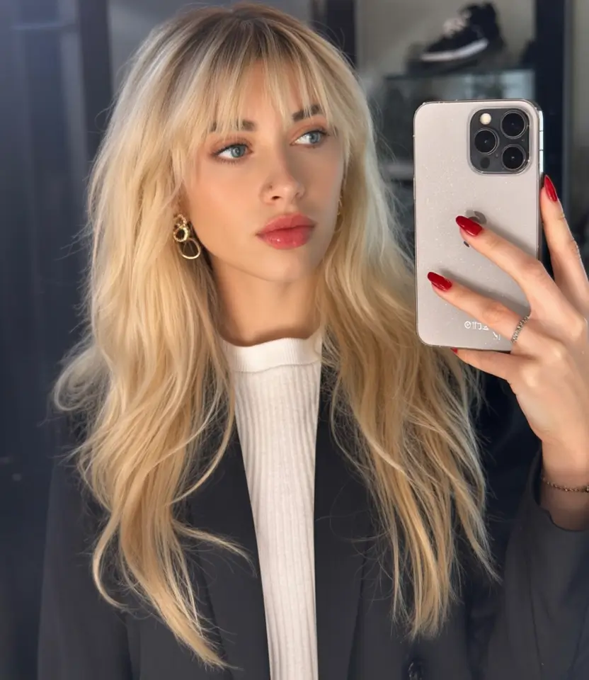 Summer 2025 Bangs Haircuts - Curtain Fringe Ideas+French-Girl Texture with Soft Wispy Fringe
