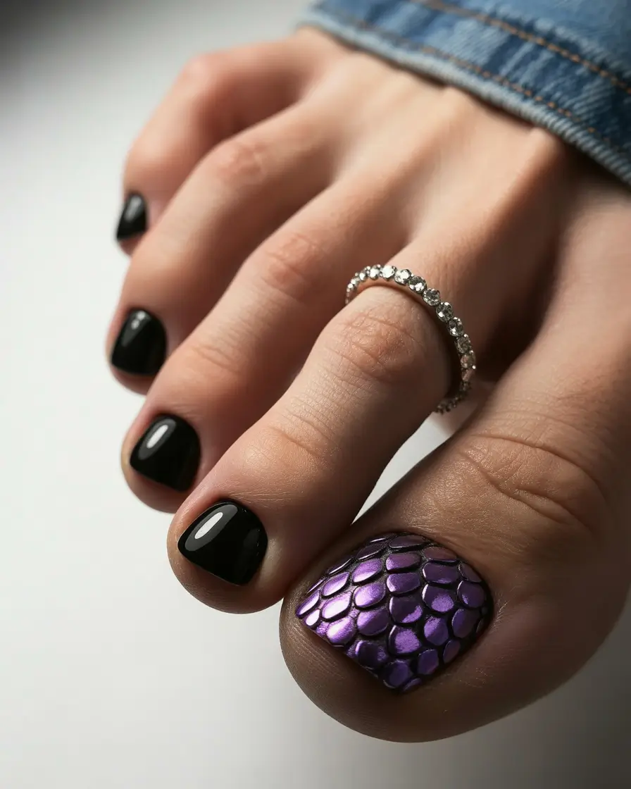 Summer 2025 Toe Nail Ideas You’ll Want to Copy - Midnight Mermaid Vibes