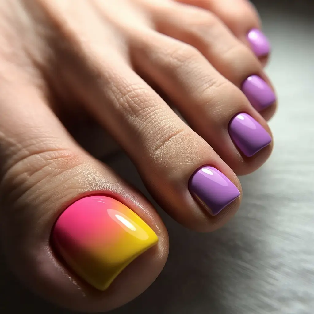 Summer 2025 Toe Nail Ideas You’ll Want to Copy Tropical Sunset Ombre