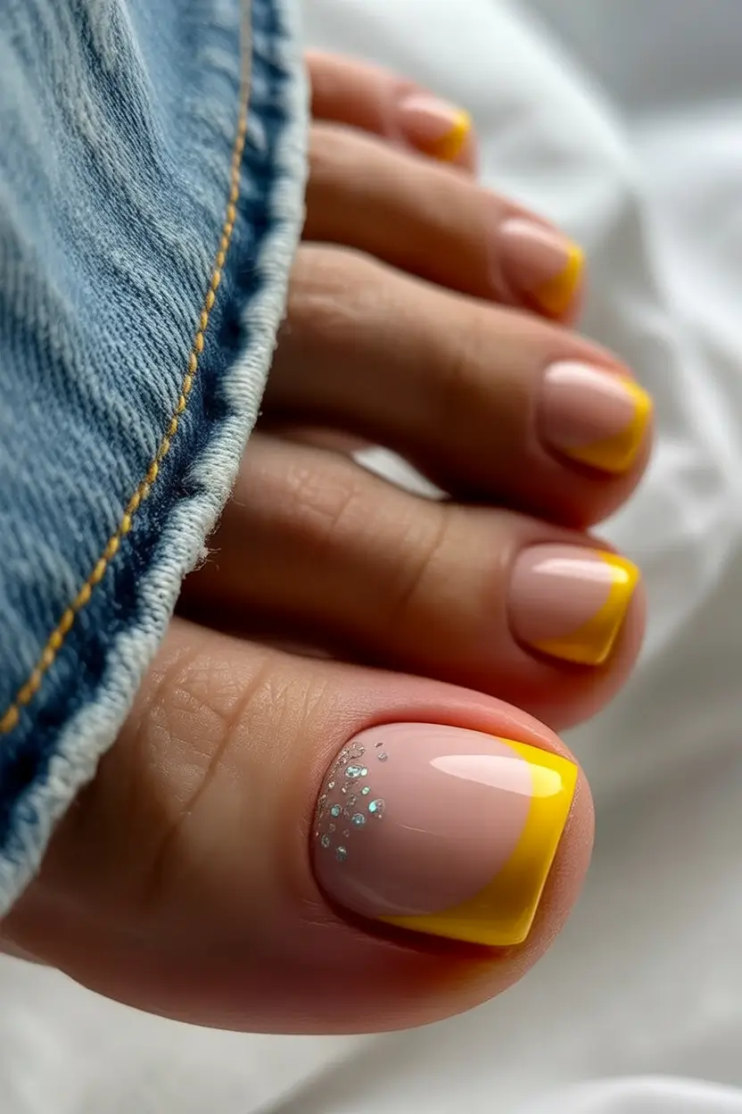 Summer 2025 Toe Nail Ideas You’ll Want to Copy Sunny French Tips with a Twist