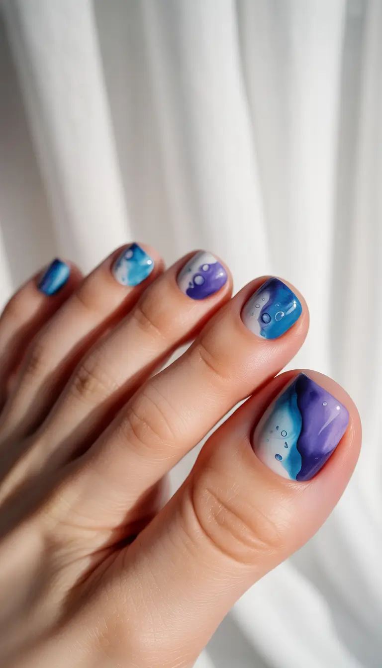 Summer 2025 Toe Nail Ideas You’ll Want to Copy - Oceanic Dream Waves