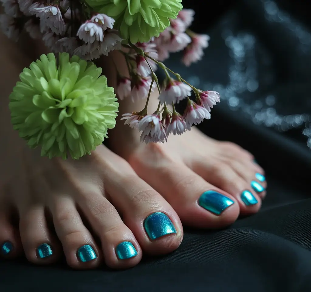 Summer 2025 Toe Nail Ideas You’ll Want to Copy - Turquoise Ocean Shine