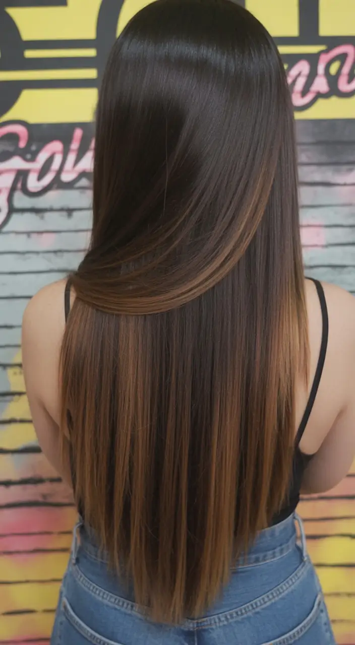 summer hair color for brunettes highlights sun kissed 2025+Dimensional Gloss With Precision Straightness