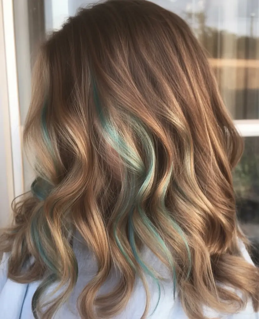 summer hair color for brunettes highlights sun kissed 2025+Beachy Brunette with Aquatic Hints