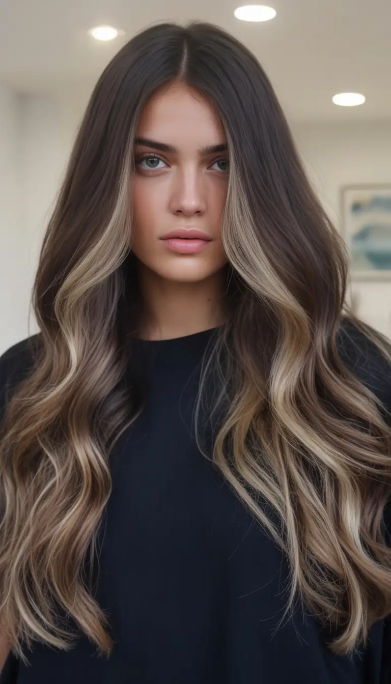 summer hair color for brunettes highlights sun kissed 2025+Bronzed Blend with Lived-In Waves