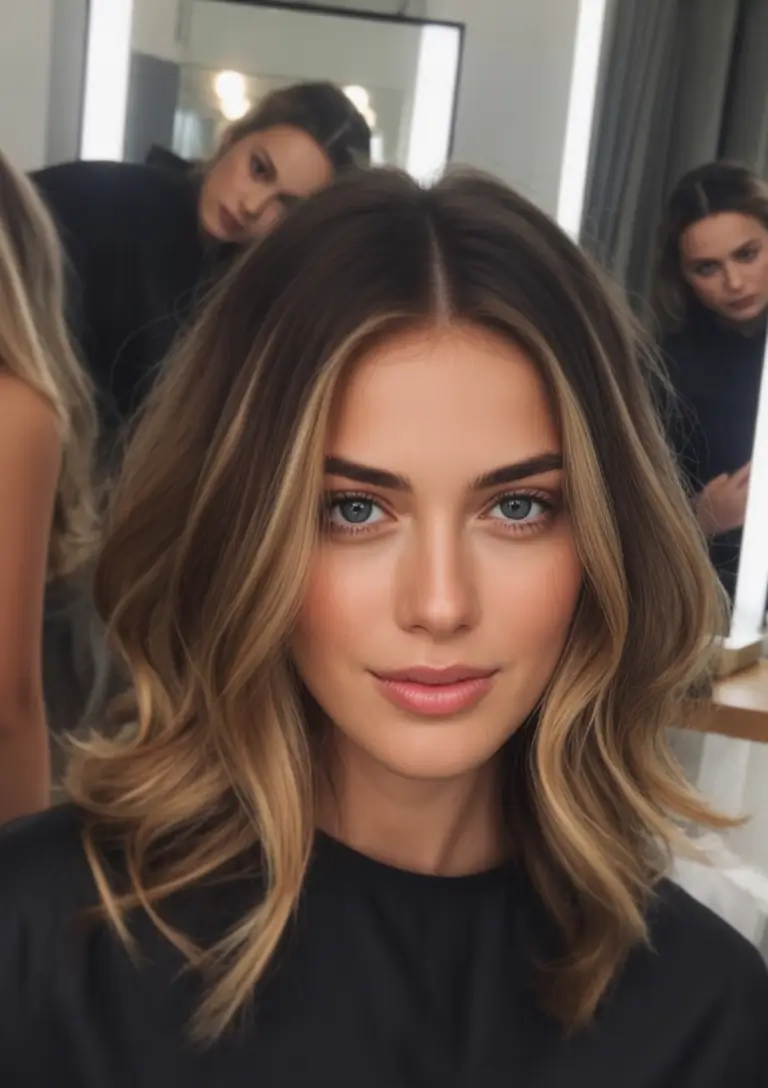 summer hair color for brunettes highlights sun kissed 2025+Shorter Chop with Buttery Contouring