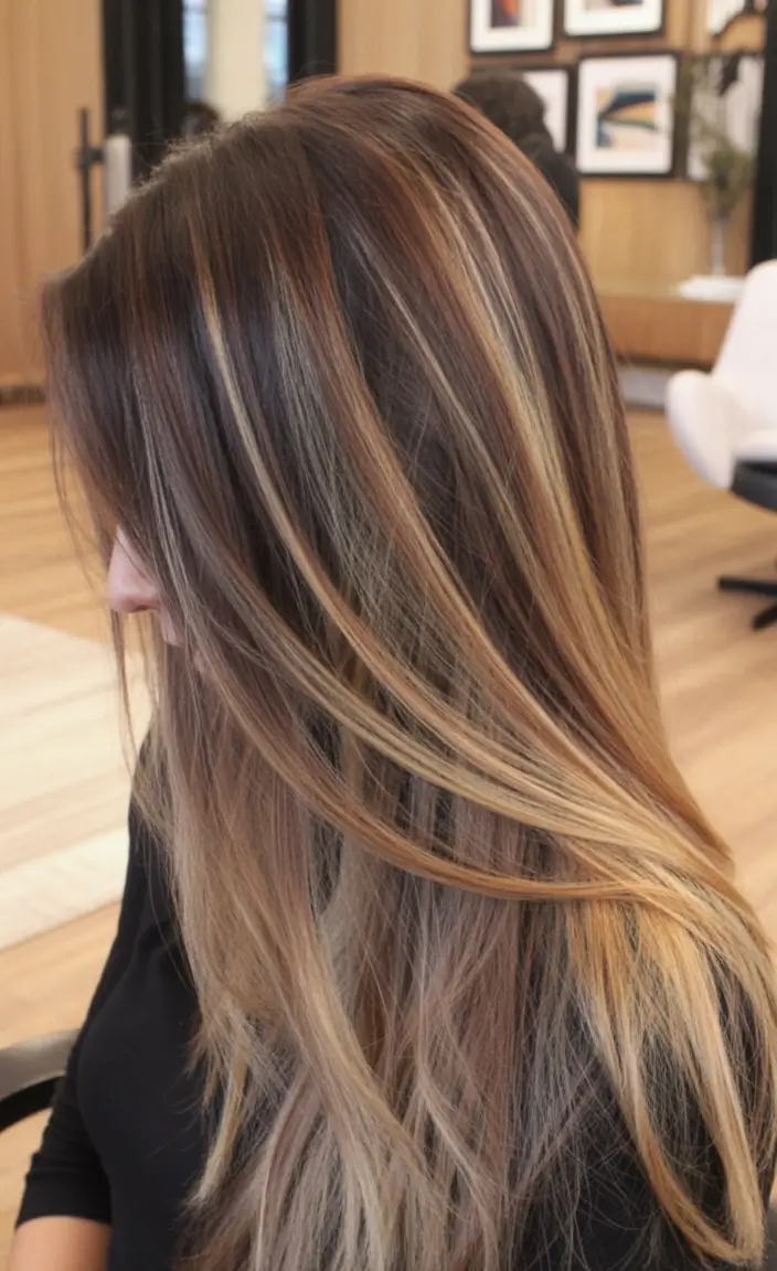 summer hair color for brunettes highlights sun kissed 2025+Low-Contrast Light Balayage with Cool Finish