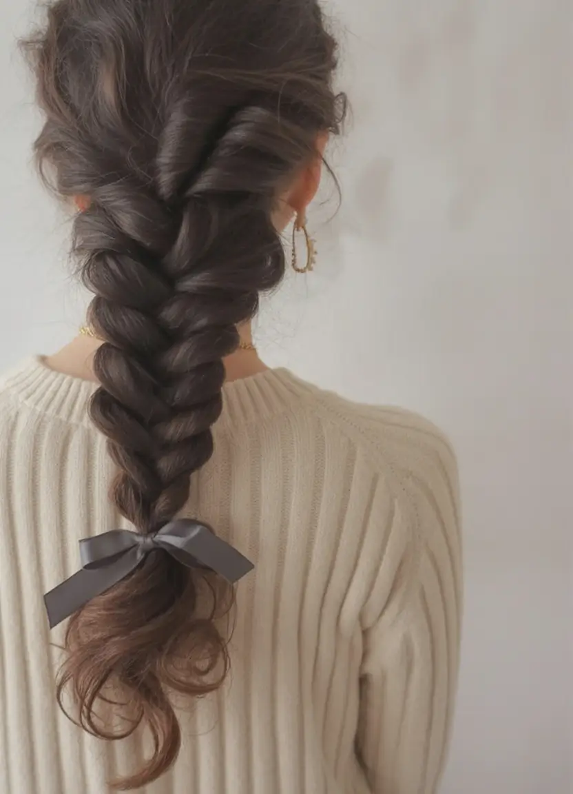 summer hairstyles for long hair 2025 Soft Twist Braid With a Bow