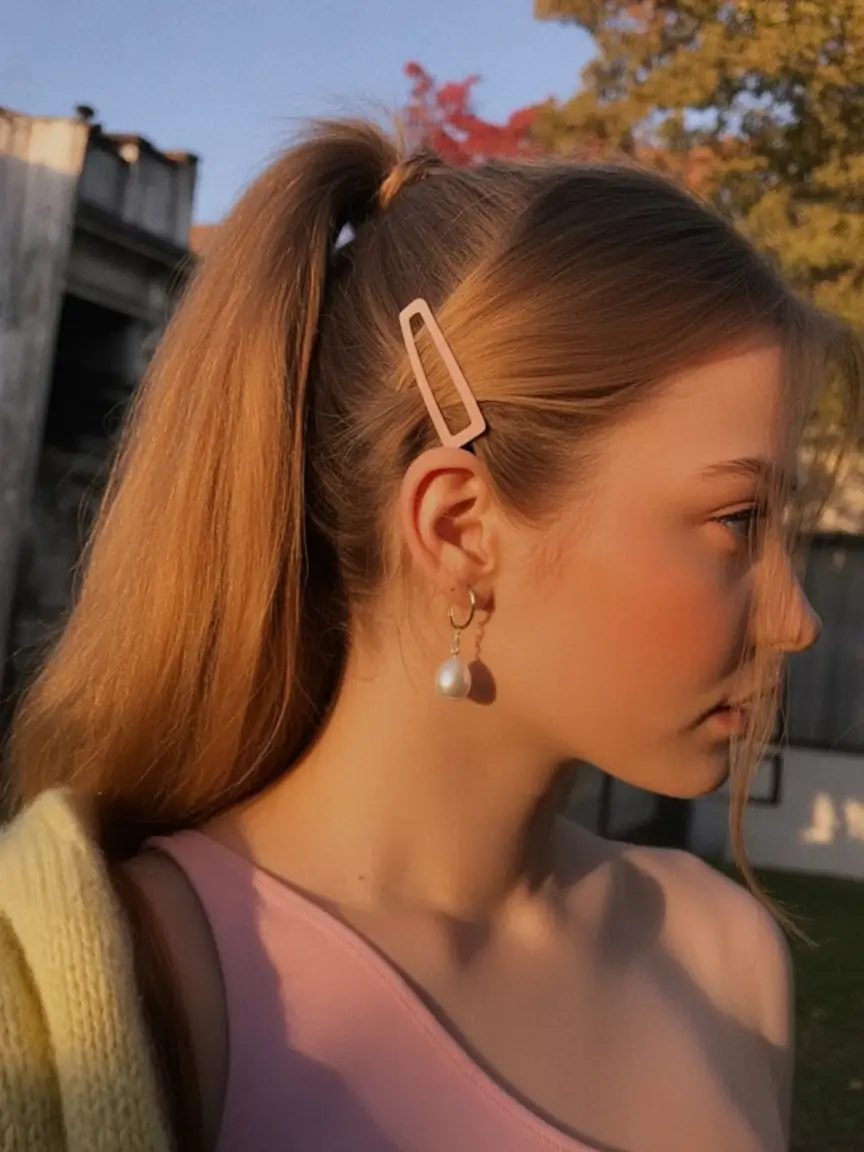 summer hairstyles for medium hair 2025 Sleek Ponytail with Statement Clip