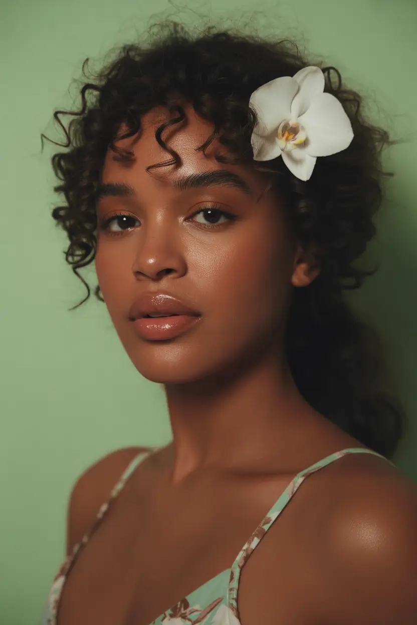 summer hairstyles for medium hair 2025+Orchid-Touched Summer Curls