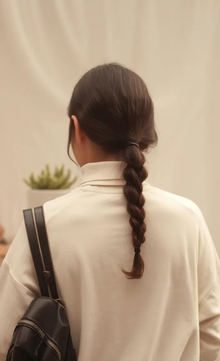 summer hairstyles for medium hair 2025+The Understated Schoolgirl Braid