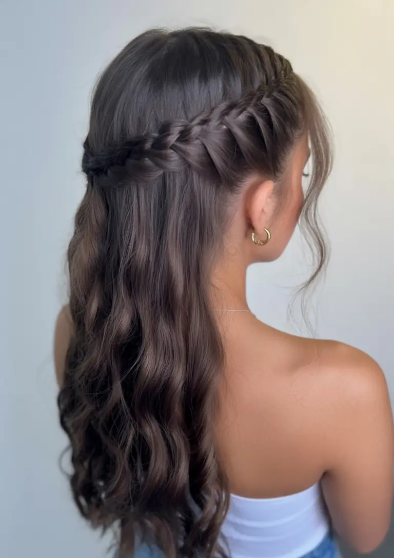 summer hairstyles for medium hair 2025 Side Braided Elegance with a Twist