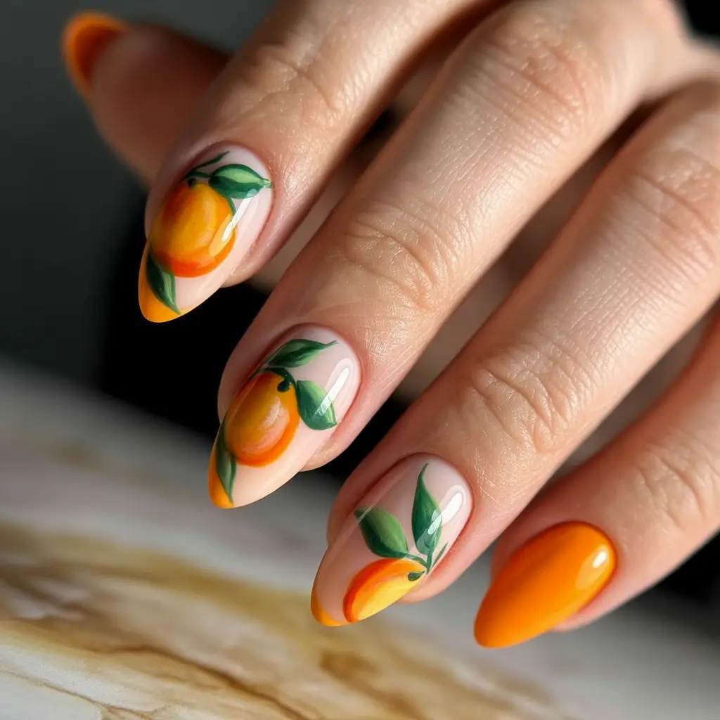 Top May Nail Colors to Try in 2025 Sunny Citrus Delight
