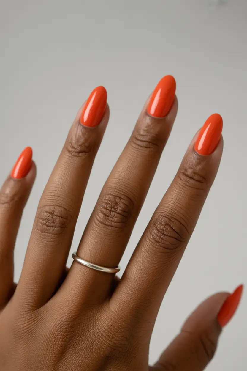 Top May Nail Colors to Try in 2025 Tangy Tangerine Pop