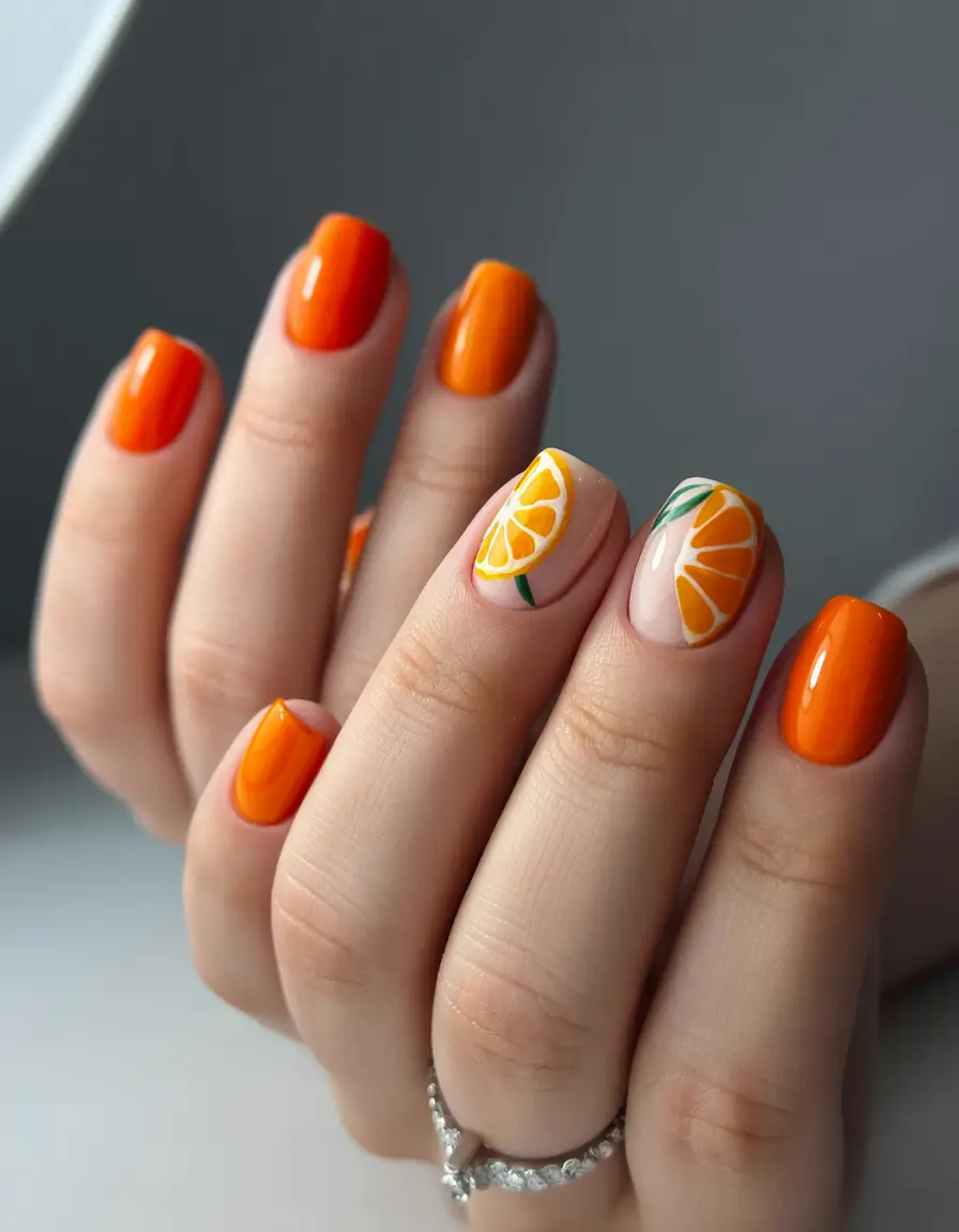 Top May Nail Colors to Try in 2025 - Juicy Citrus Vibes Tangerine Freshness