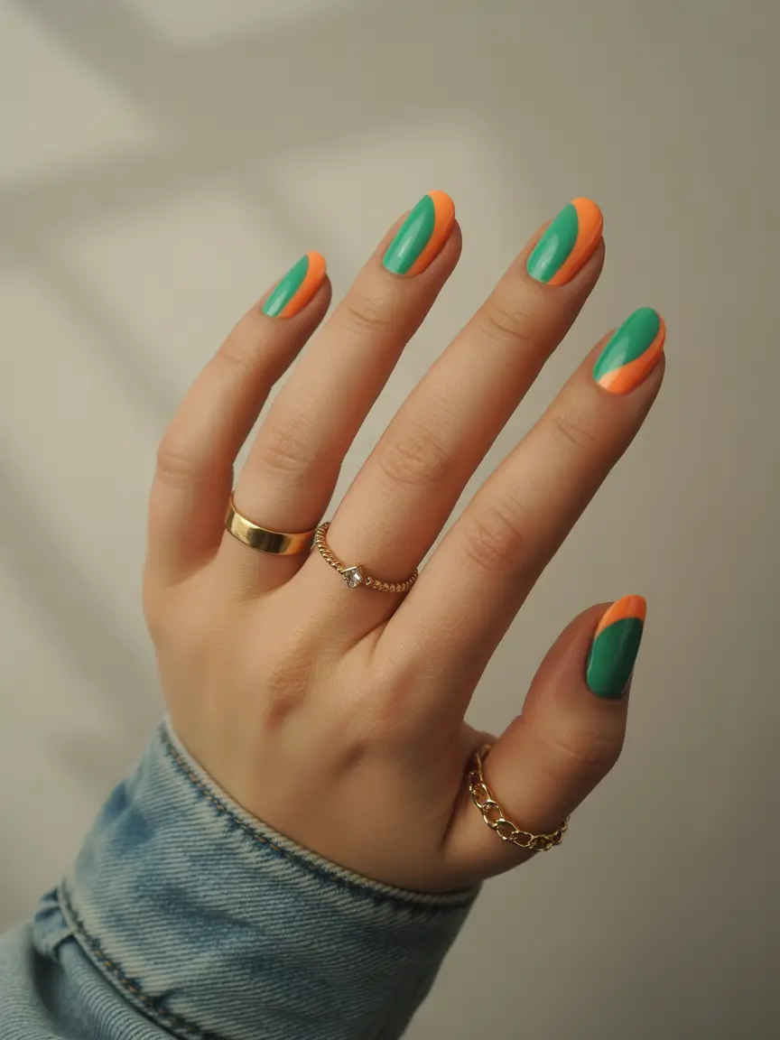 Top May Nail Colors to Try in 2025 - Green Dreams Playful French Twist