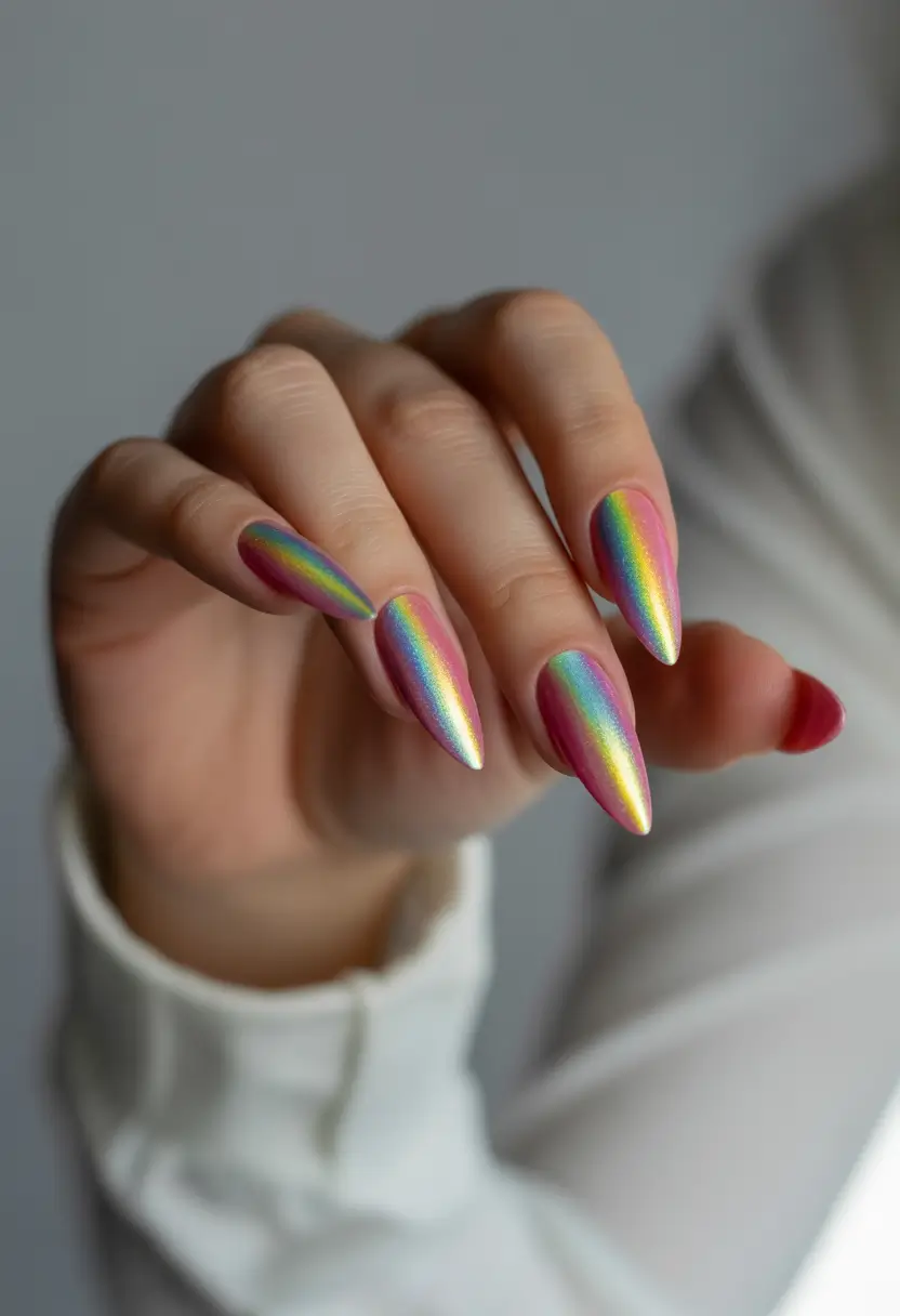 Top Summer 2025 Nail Colors to Try - Holographic Daydream