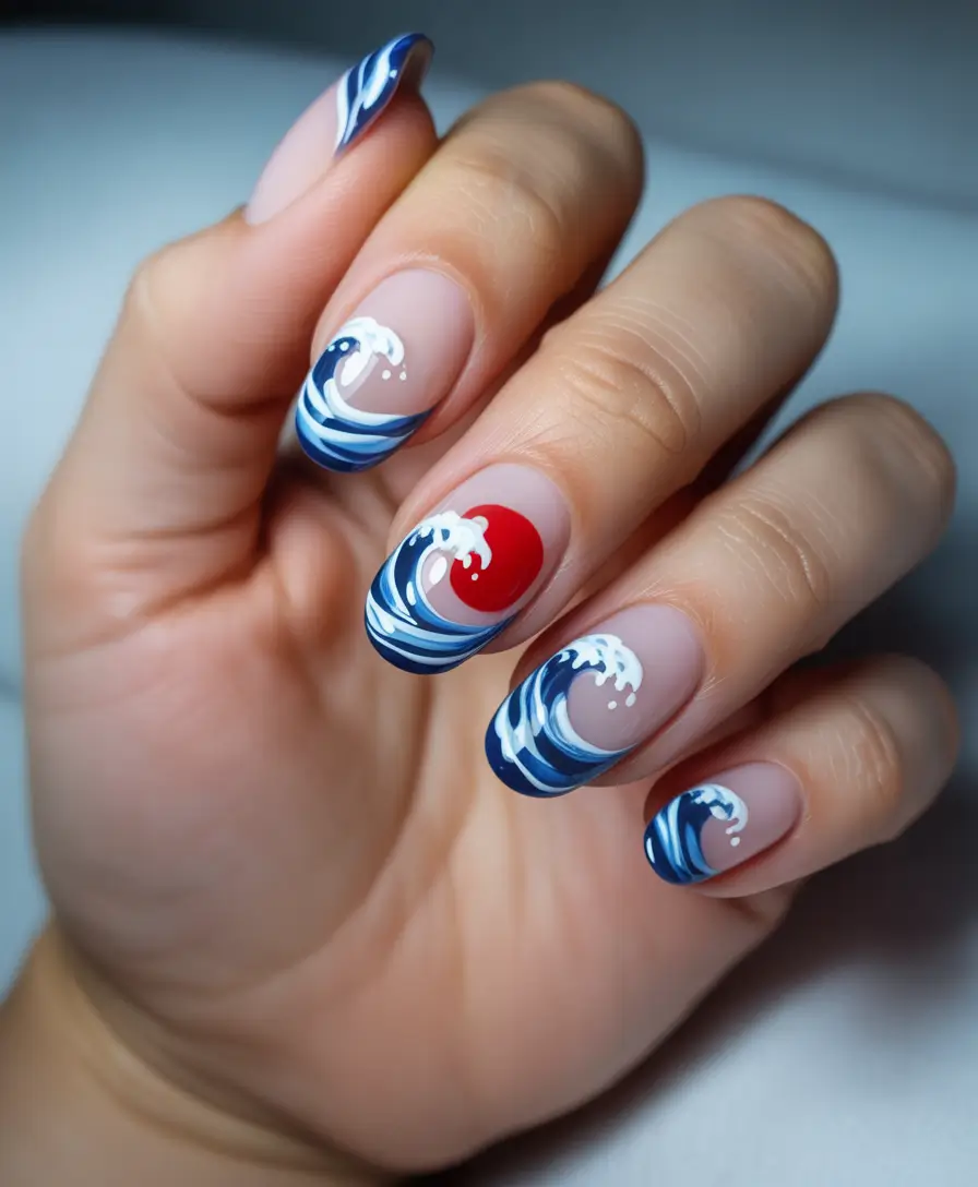 Top Summer 2025 Nail Colors to Try - Hokusai Wave Energy