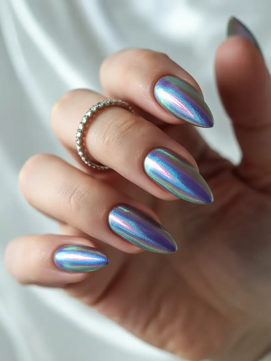Top Summer 2025 Nail Colors to Try - Metallic Mirage Meets Mermaidcore