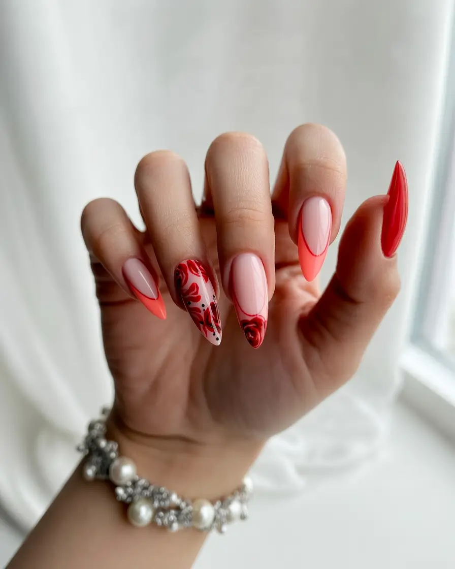 Top Summer 2025 Nail Colors to Try - Flame-Tipped Romance
