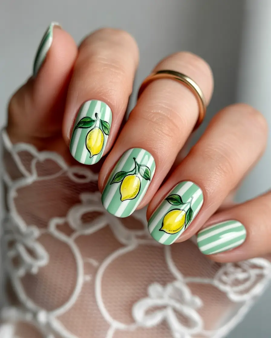 Lemonade Lines, Top Summer 2025 Nail Colors to Try.