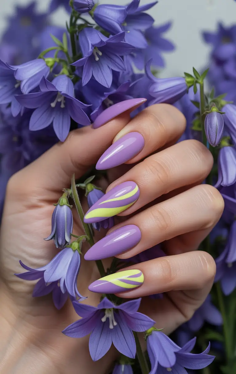 Top Summer 2025 Nail Colors to Try - Lavender Twist with Citrus Whispers