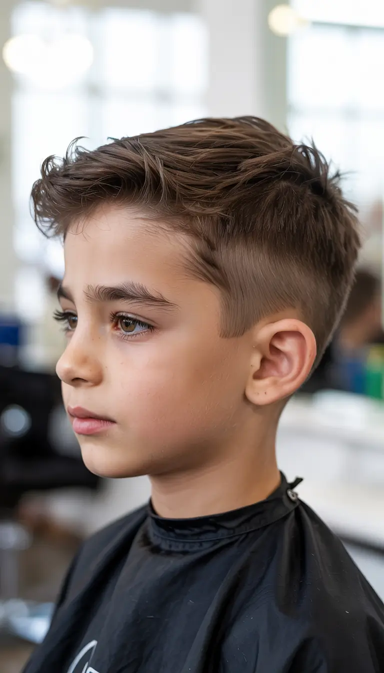 Trendy Boys Haircuts for Summer 2025 - Fresh Styles Swept-Back Layers with a Side Part