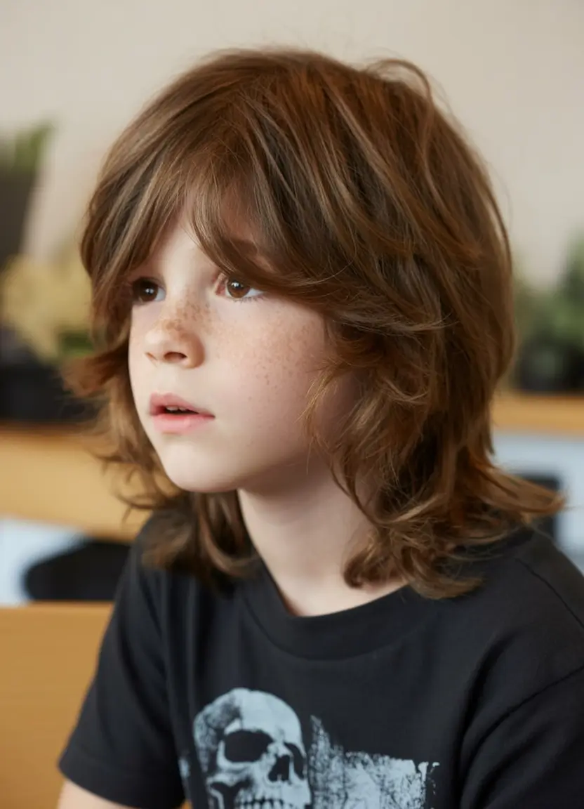 Trendy Boys Haircuts for Summer 2025 - Fresh Styles Textured Auburn Layers with Rock Vibes