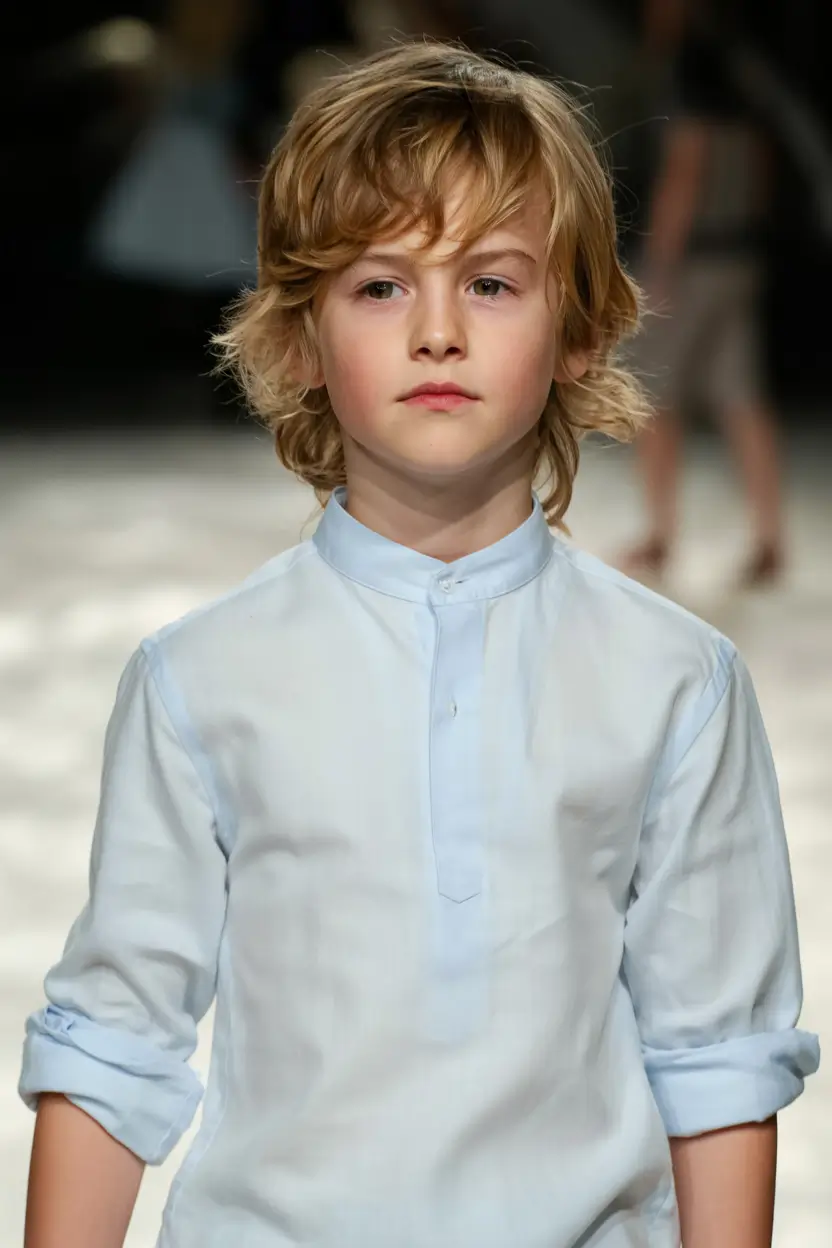 Trendy Boys Haircuts for Summer 2025 - Fresh Styles Runway Ready Collar-Length Waves