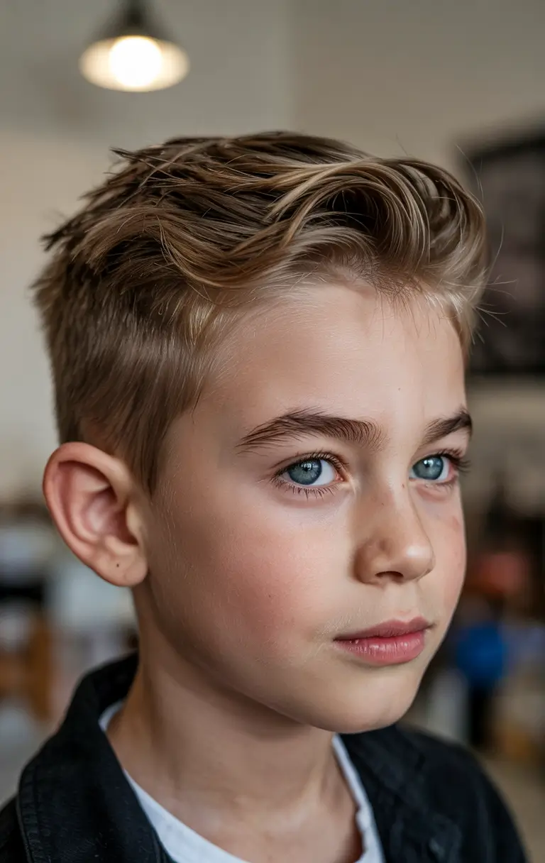 Trendy Boys Haircuts for Summer 2025 - Fresh Styles Slicked Pompadour with Low Fade