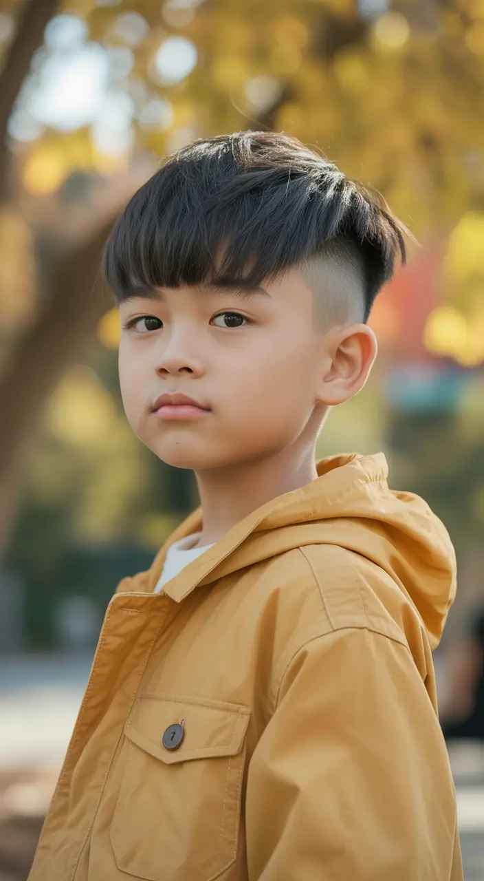 Trendy Boys Haircuts for Summer 2025 - Fresh Styles Blunt Fringe with Undercut Drama