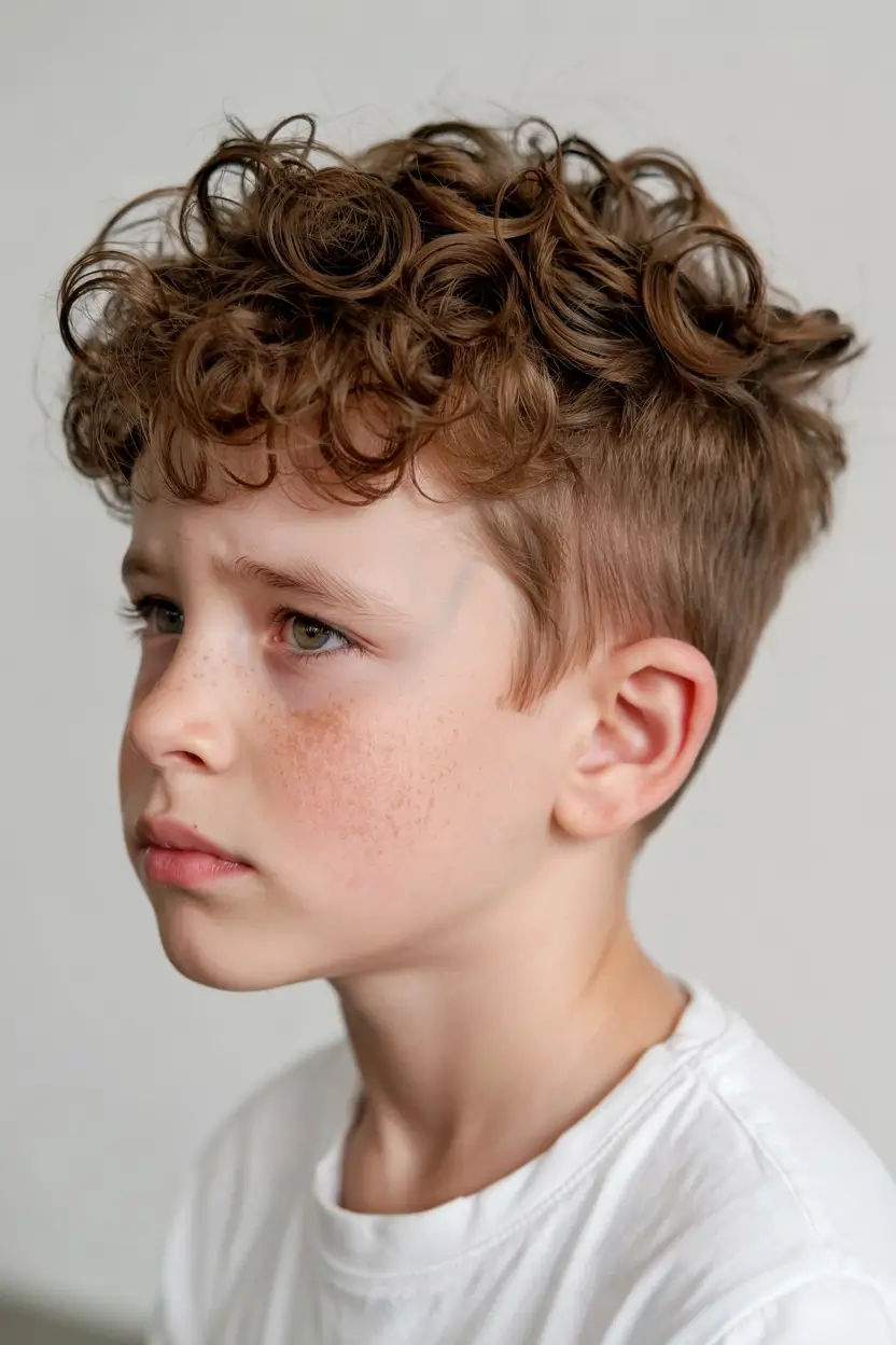 Trendy Boys Haircuts for Summer 2025 - Fresh Styles Soft Auburn Curls with Volume