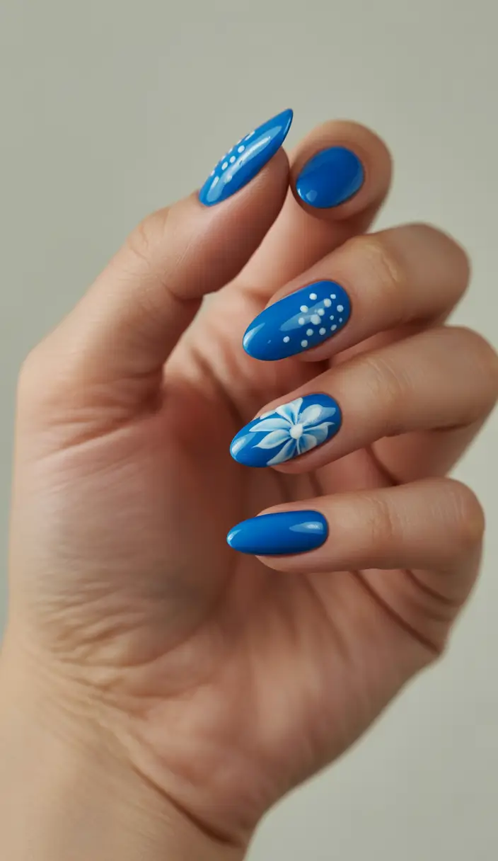Tropical Vacation Nails for Summer 2025 Elegant Cobalt Is Pretty In Pink
