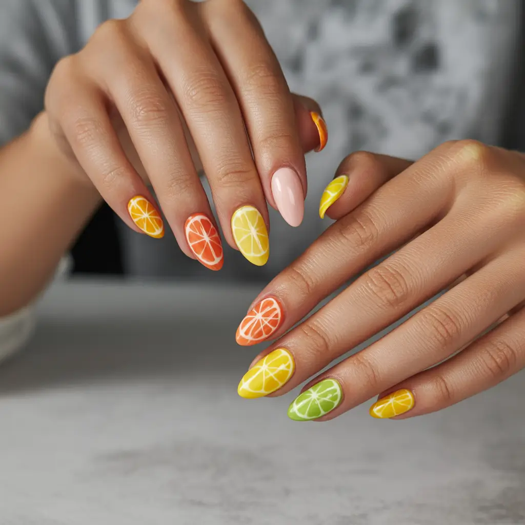 Tropical Vacation Nails for Summer 2025 Juicy Fruit Remix