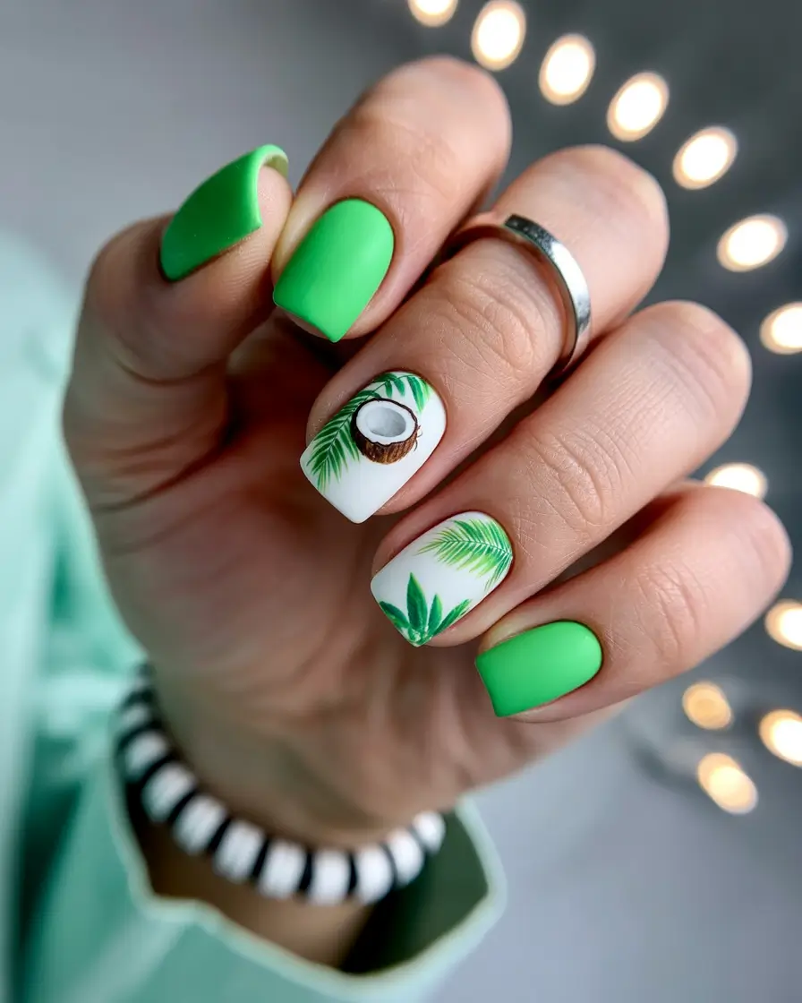 Vacation-Ready Nails for Summer 2025 Coconut Grove Matte
