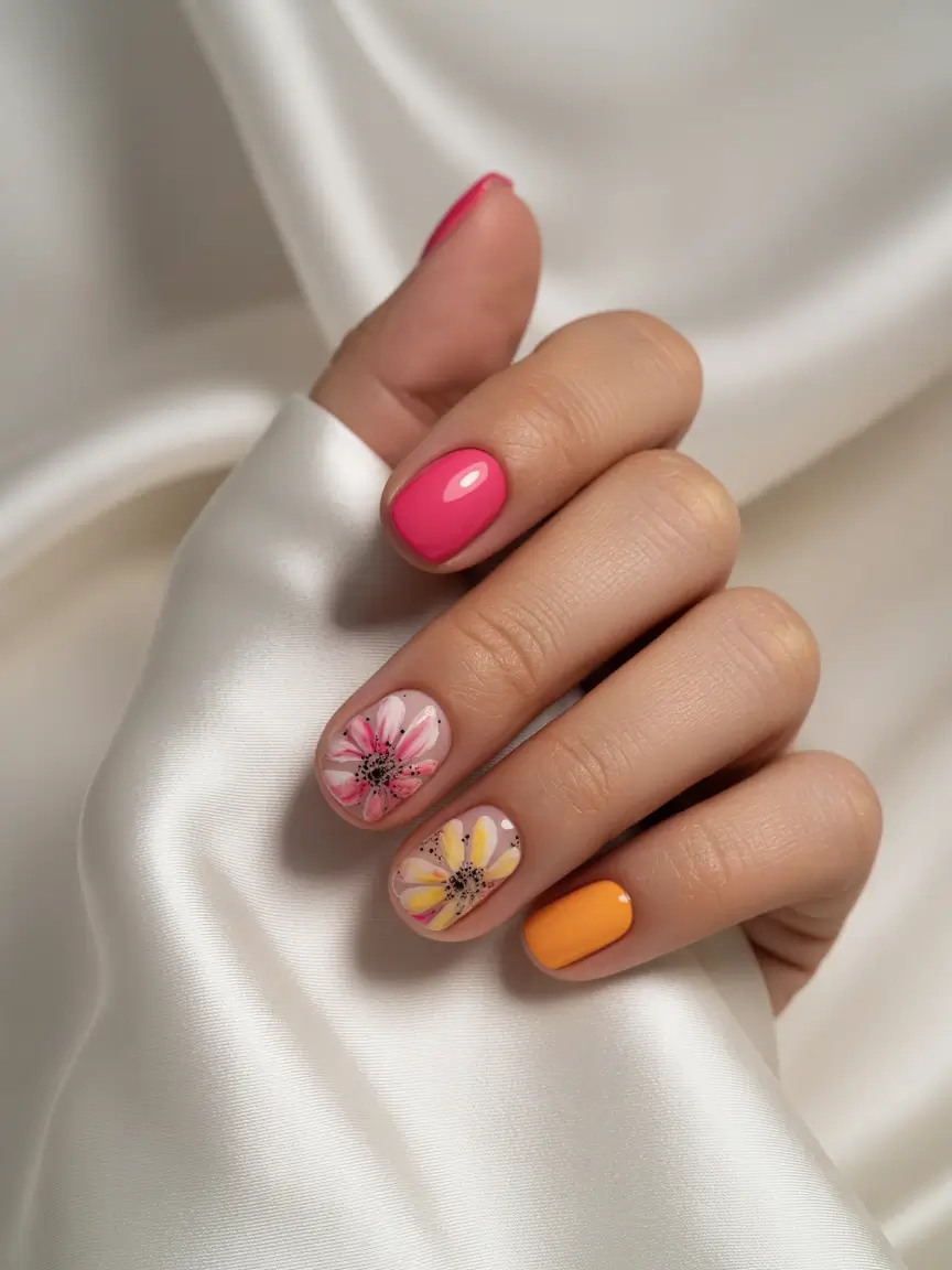 Vacation-Ready Nails for Summer 2025 Daisy Delight Pop