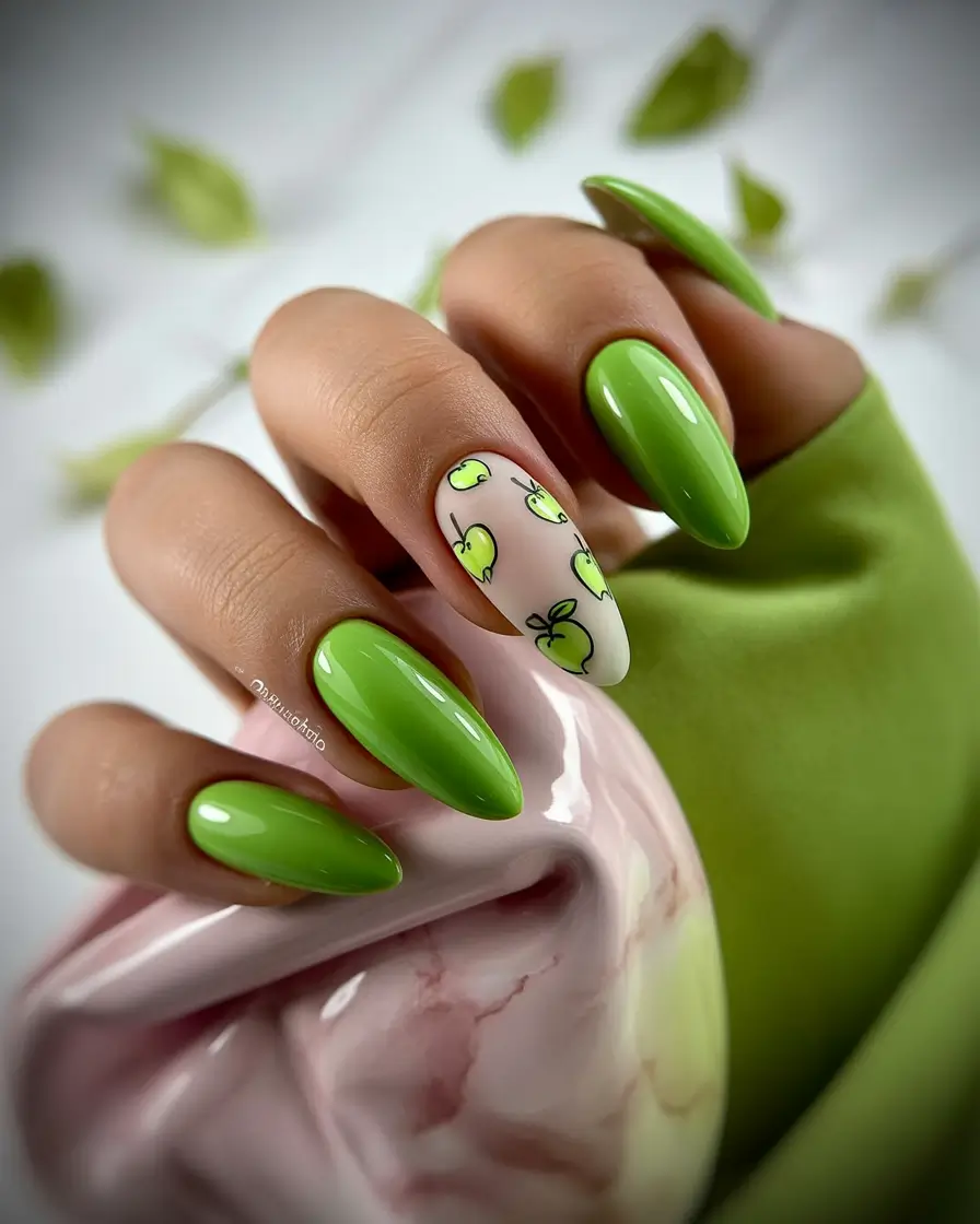 Vacation-Ready Nails for Summer 2025 Green Apple Gloss