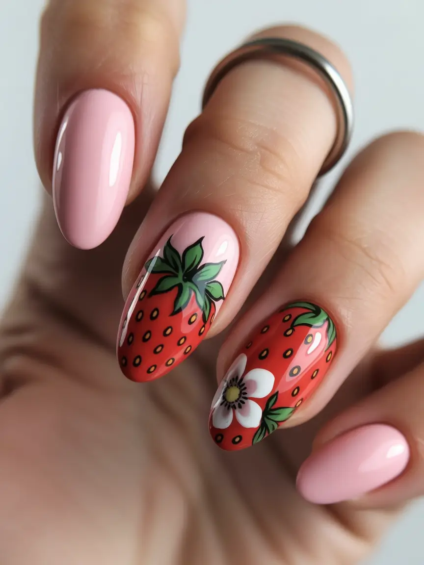 Vacation-Ready Nails for Summer 2025 Strawberry Picnic Magic